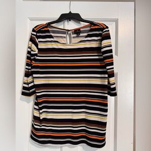 Worthington Multicolor Striped Long Sleeve Top